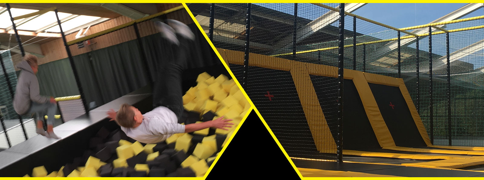Trampolin-Anlage und Schnitzelgrube